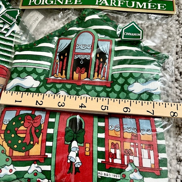 Two Fabric Potholders Christmas Homespun Look Dinner Table Trivet Kitchen Decor - Picture 7 of 10